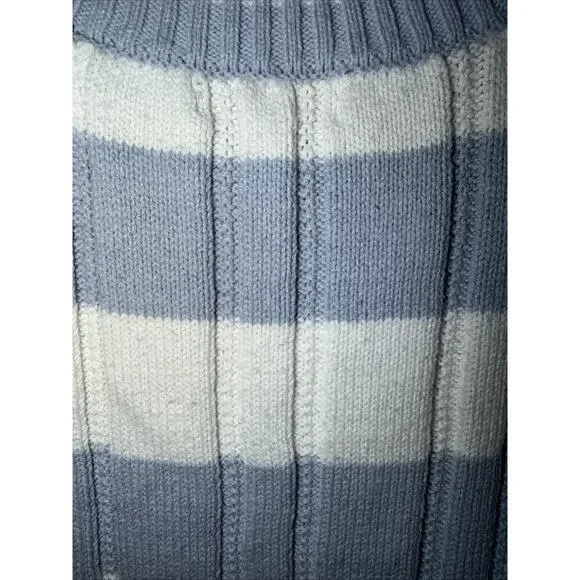 Hooked Up Women's Ruffled Sleeveless Sweater Size S XS Light Blue And White - Picture 10 of 12